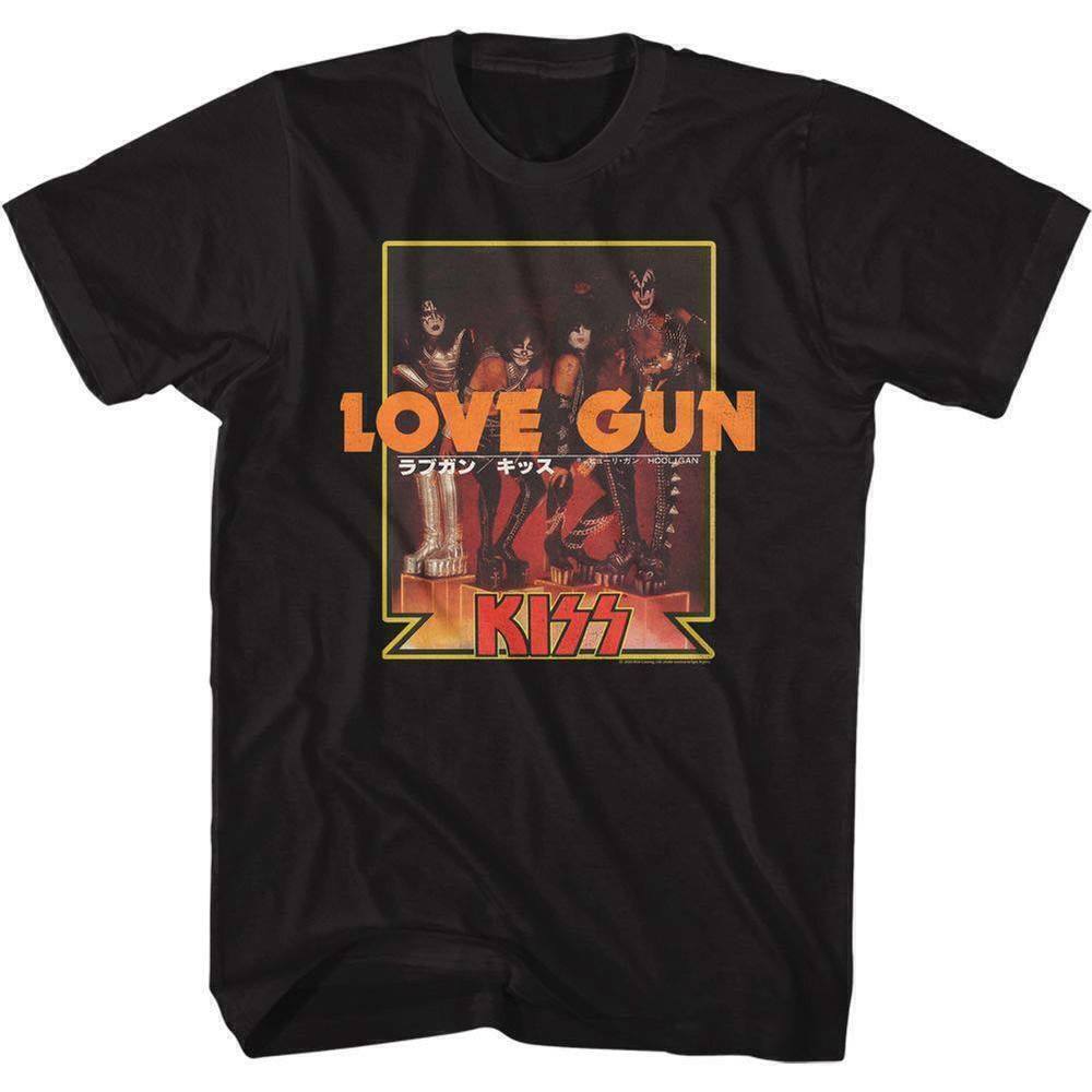 Kiss Love Gun Japanese Text Rock Band Graphic Unisex T-Shirt